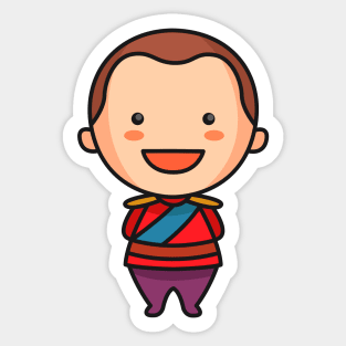 Cute British Royal Cartoon Character Sticker